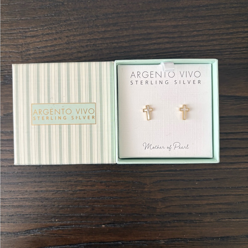 NEW Argento Vivo cross earrings